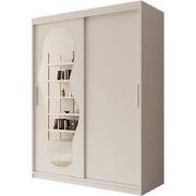 Meubella - Kledingkast Ulysses - Wit - 150 cm - Met spiegel