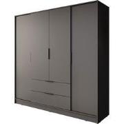 Meubella - Kledingkast Kellan - Grijs - 206 cm