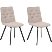 CARVER - Eetkamerstoel set van 2 - Lichtbruin - Stof