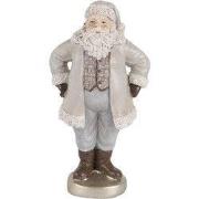 Clayre & Eef Kerstdecoratie Beeld Kerstman 8x6x15 cm Grijs Kunststof