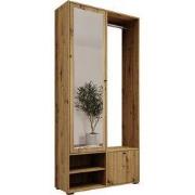 Meubella - Halkast Deacon - Eiken - 90 cm - Met spiegel