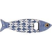 Clayre & Eef Flesopener Vis 5x18 cm Blauw Keramiek