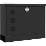 Wandbrievenbus modern - Afsluitbaar met slot - 36,5x11,5x29 cm - Zwart