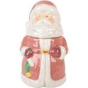 Clayre & Eef Voorraadpot Kerstman Ø 15x26 cm Roze Keramiek