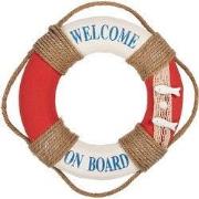 Clayre & Eef Decoratie 37x7 cm Wit Rood Foam