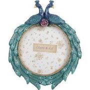 Clayre & Eef Fotolijst Ø 13 cm Blauw Kunststof