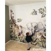 Dieren van de savanne - Kinderbehang - 389,6 cm x 280 cm - Walloha