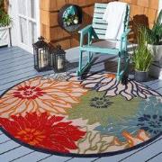 Floral Outdoor - Buitenkleed Tuin - Rond - Weerbestendig Vloerkleed - ...