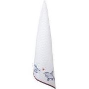 Clayre & Eef Theedoek 50x70 cm Wit Blauw Katoen Vissen