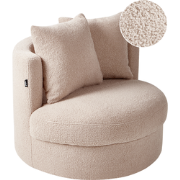 DALBY - Fauteuil - Beige - Bouclé