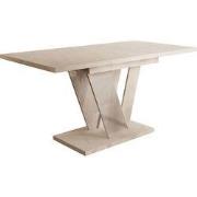 Meubella - Eetkamertafel Dayman - Wit marmer - 160 cm - Uitschuifbaar