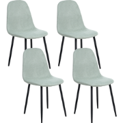 CRANDALL - Eetkamerstoel set van 4 - Lichtgroen - Stof