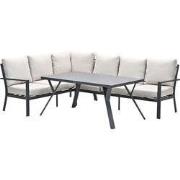 Sergio lounge-diningset - 3-delig - links - carbon black - desert sand