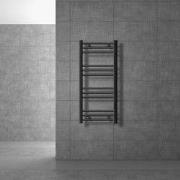 Badkamerradiator Sahara 400x800 mm antraciet gebogen met zijaansluitin...