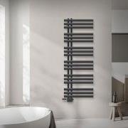 Badkamerradiator middenaansluiting 500x1400 mm antraciet met LuxeBath ...