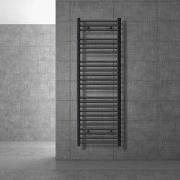 Badkamerradiator Sahara 500x1500 mm antraciet gebogen met zijaansluiti...