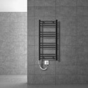 Badkamerradiator Sahara 400x800 mm antraciet gebogen met zijaansluitin...