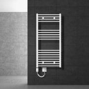 Badkamerradiator Elektrisch 600x1200 mm Wit, gebogen, 900W