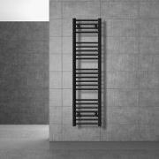 Badkamerradiator Sahara 300x1400 mm zwart mat met zijaansluiting LuxeB...