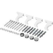 Universeel bevestigingsmateriaal voor radiatoren Complete set wit Luxe...