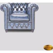 Chesterfield Bank Original Leer | 1 + 1 + 3 zits | Antiek Blauw | 12 j...