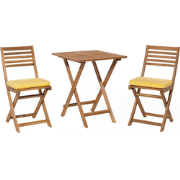 FIJI - Bistroset voor 2 - Lichte houtkleur/Geel - Acaciahout