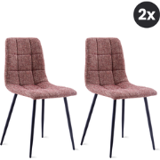 2x Eetkamerstoel Yerevan - Burgundy Rood