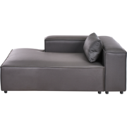 BRANDE - Chaise longue - Zwart - Rechtszijdig - Kunstleer