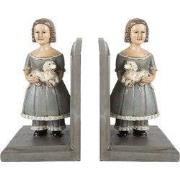 Clayre & Eef Boekensteunen Set van 2 23x11x22 cm Grijs Kunststof