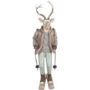 Clayre & Eef Decoratie Beeld Hert 16x11x33 cm Bruin Kunststof