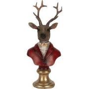 Clayre & Eef Decoratie Beeld Hert 10x9x19 cm Bruin Kunststof