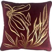 LONNEKE - sierkussen 45x45 cm - bladmotief - Pomegranate - rood