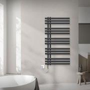 Badkamerradiator Iron EM 600x1200 mm antraciet met verwarmingselement ...