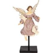 Clayre & Eef Decoratie Beeld Engel 23x21x42 cm Beige Kunststof