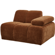 WOOOD Mojo 1-Zits Bank Met Arm Rechts - Ribstof - Roest Bruin