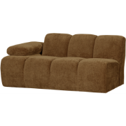 WOOOD Mojo 1,5-Zits Bank Met Arm Links - Ribstof - Geel - 74x160x97