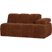 WOOOD Mojo 1,5-Zits Bank Met Arm Rechts - Ribstof - Roest Bruin