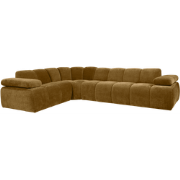 WOOOD Mojo Hoekbank Links - Ribstof - Honinggeel - 74x310x230