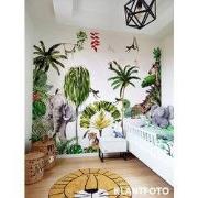 Kinderkamer jungle safari - Kinderbehang - 194,8 cm x 280 cm - Walloha