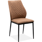 Set van 4 stoelen van gewatteerde stof met metalen frame, 48 cm  LILLI...