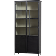 WOOOD Exhibit 2-deurs Vitrinekast XL - Metaal - Zwart - 200x99x44 cm