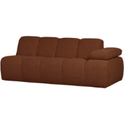 WOOOD Mojo 2-Zits Bank Met Arm Rechts - Bouclé - Roest Bruin Melange