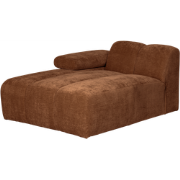 WOOOD Mojo Chaise Longue Elementenbank links - Ribstof - Roest Bruin