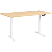 DESTINES - Verstelbaarbureau - Wit/Lichtbruin - 160x72 cm - Vezelplaat