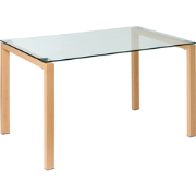 TAVIRA - Eettafel - Lichte houtkleur - 80 x 130 cm - Veiligheidsglas