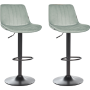 DUBROVNIK - Barkruk set van 2 - Mintgroen - Fluweel