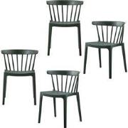 WOOOD Bliss Tuinstoelen - Kunststof - Army Groen - Set van 4