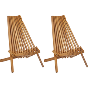 BELLANO - Tuinstoel set van 2 - Lichthout - Acaciahout