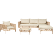 CALASETTA - Loungeset 4-zits - Beige - Linkszijdig - PE rotan