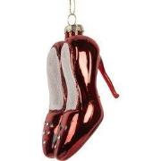 Clayre & Eef Kersthanger Schoen 6x6x10 cm Rood Glas